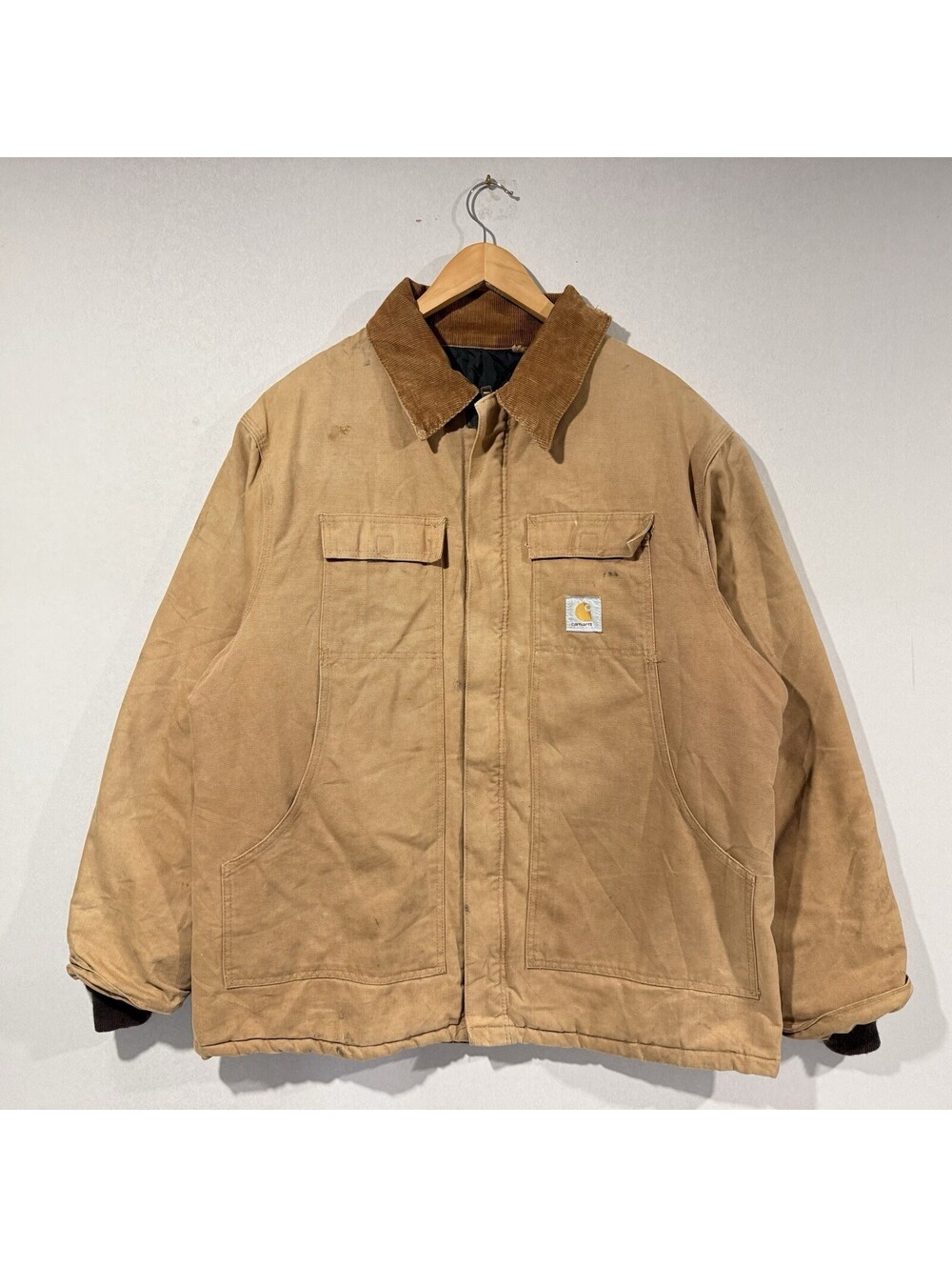 Vintage Carhartt C03 Traditional Coat 48 XL Quilt Lined Canvas Work Jacket Brown